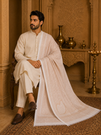 IVORY PAISLEY ELEGANCE SHAWL MEN