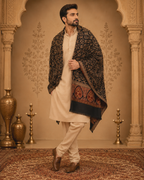 Jaali with Paisley Border design , Men shawl