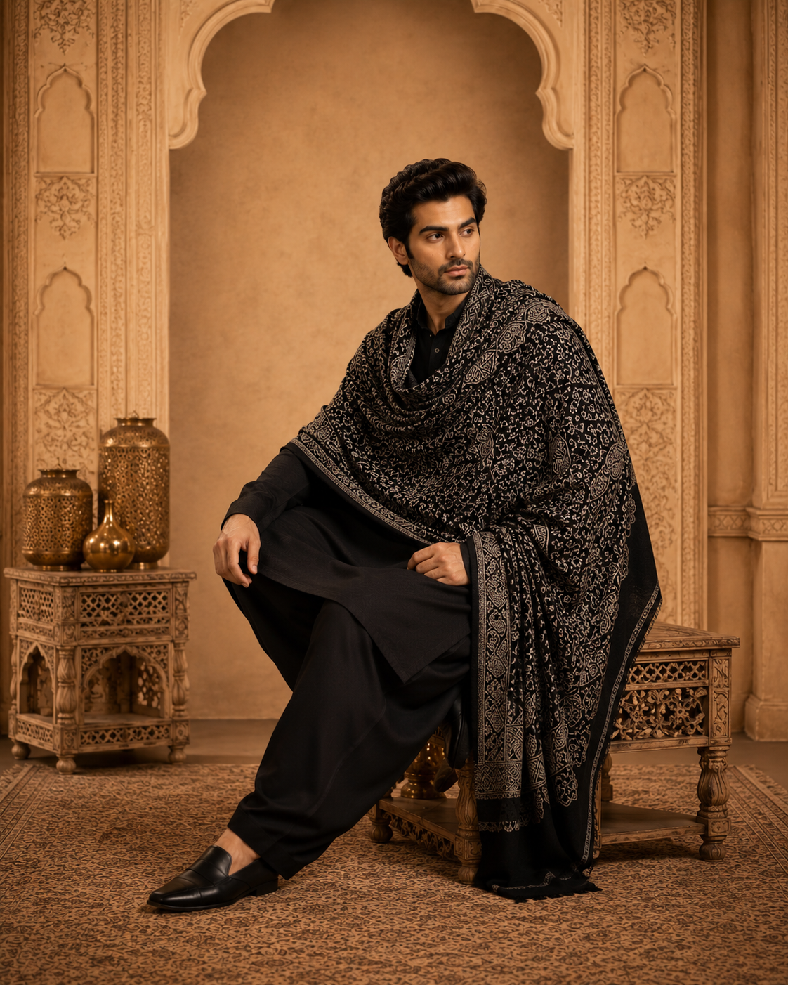 traditional paisley pattern, Men shawl