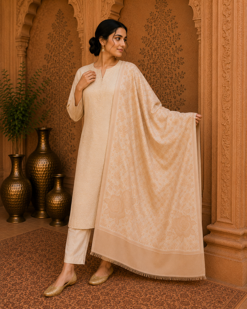 LUXURY PAISLEY JACQUARD SHAWL WOMEN