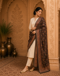 BLACK KASHMIRI KANI SHAWL, WOMEN