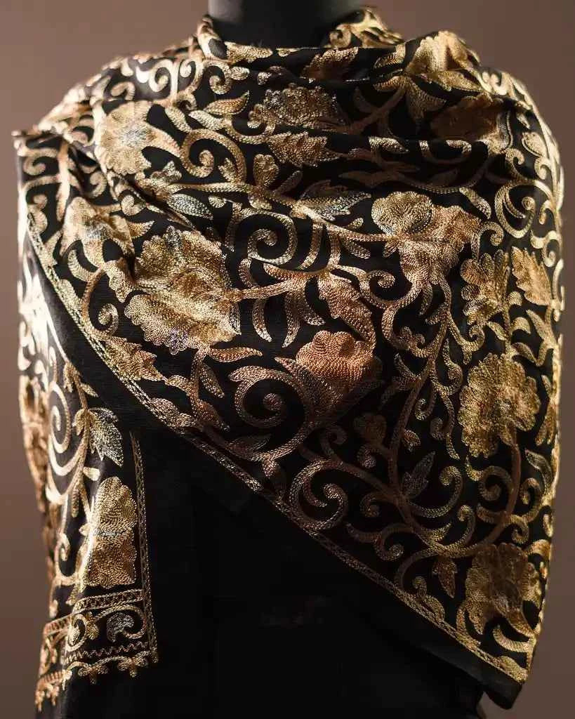 MIDNIGHT GULBAHAR EMBROIDERED STOLE MEN