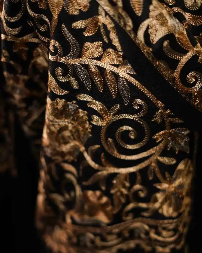 MIDNIGHT GULBAHAR EMBROIDERED STOLE MEN